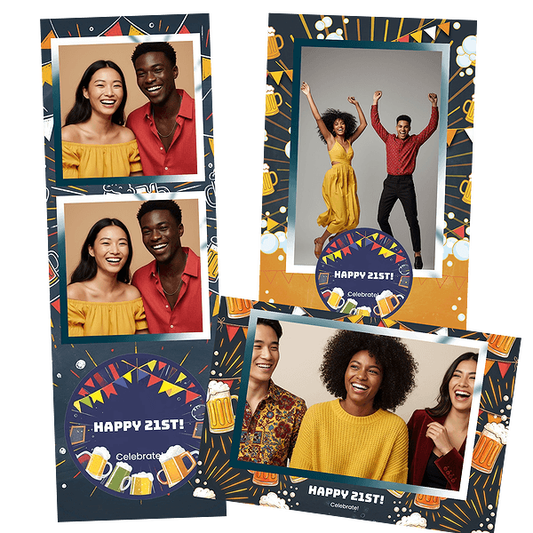 chalkboard bunting birthday polaroid Fotobox-Layout