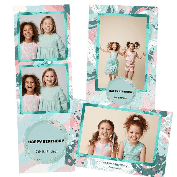 pastel paint stroke birthday Fotobox-Layout