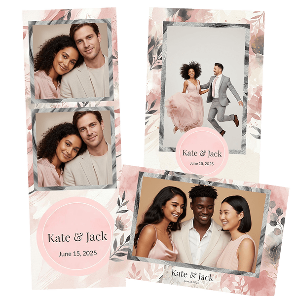 blush watercolor romance Fotobox-Layout
