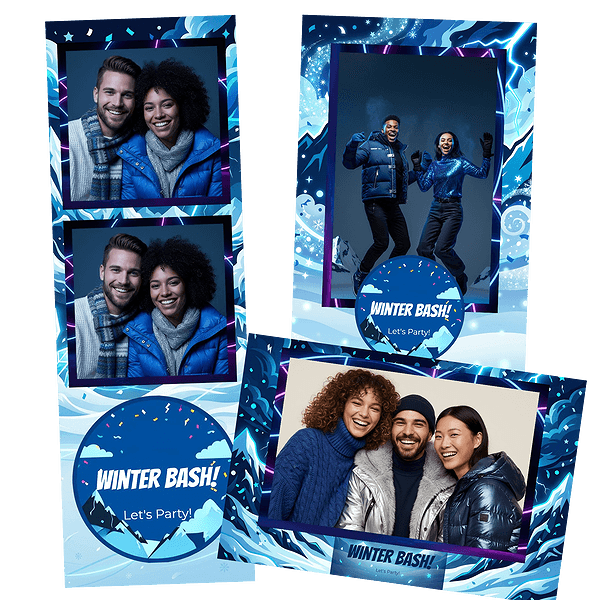 electric blue winter bash Fotobox-Layout