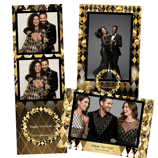 glamorous harlequin gold Fotobox-Layout