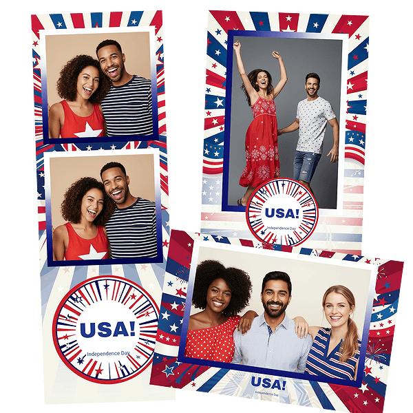 red white blue stars stripes Fotobox-Layout