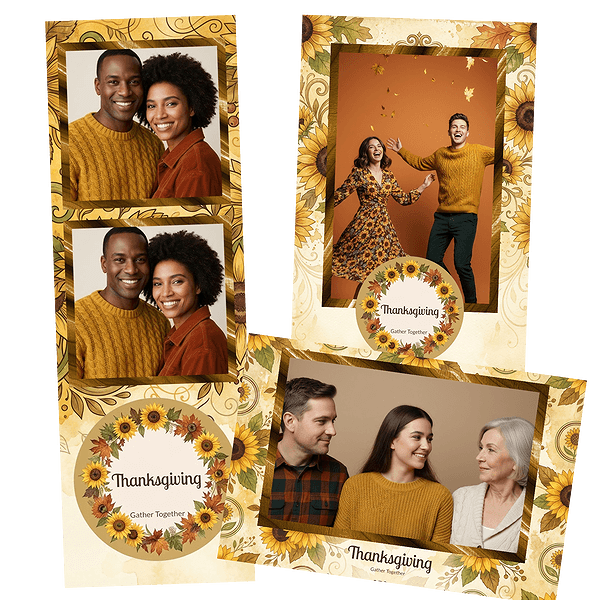 rustic sunflower thanksgiving Fotobox-Layout