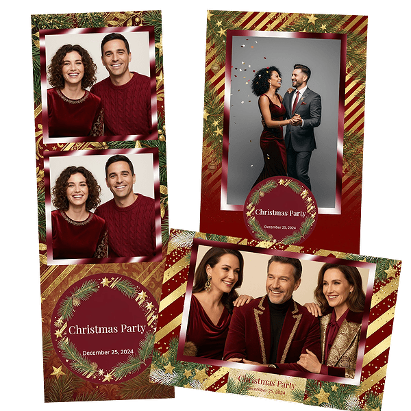classic red christmas party Fotobox-Layout