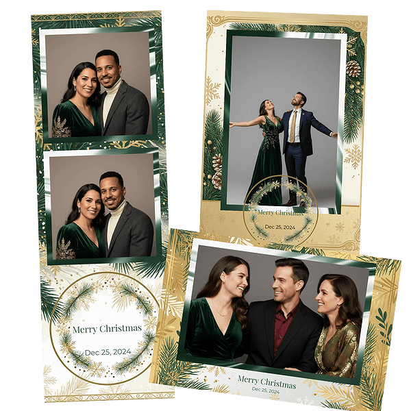 golden pine christmas Fotobox-Layout