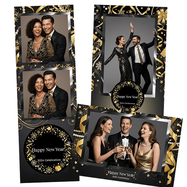 glamorous black and gold nye Fotobox-Layout