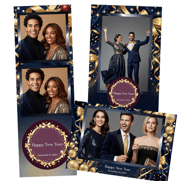 glamorous navy gold new year Fotobox-Layout