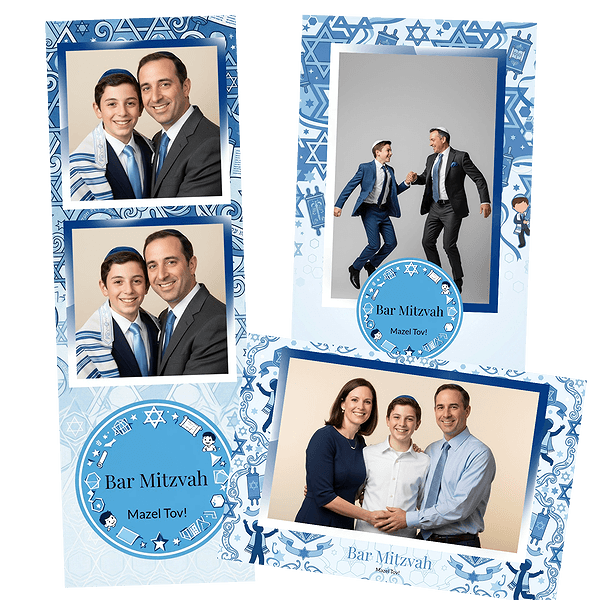 blue bar mitzvah torah celebration Fotobox-Layout