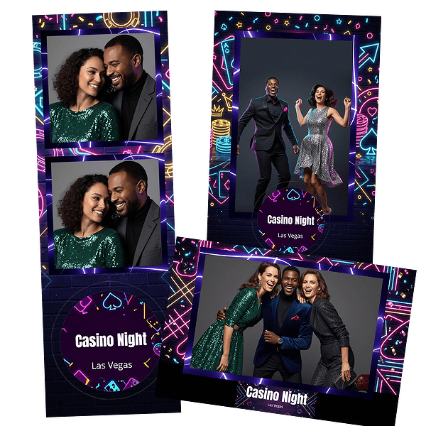 neon casino night Fotobox-Layout