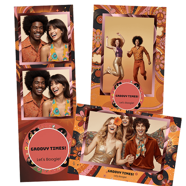 retro disco groove Fotobox-Layout