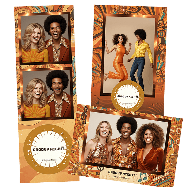 retro 70s disco music Fotobox-Layout