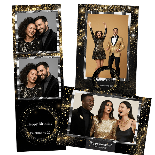 glamorous gold sparkle night Fotobox-Layout